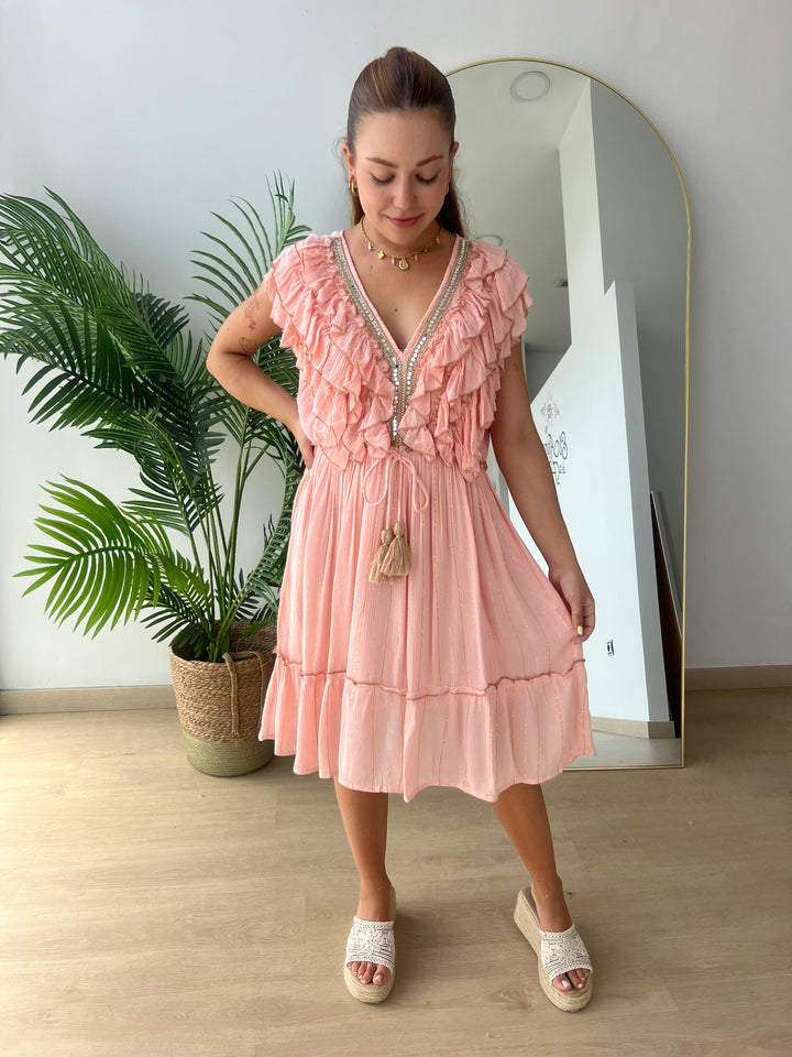 Vestido Saona rosa