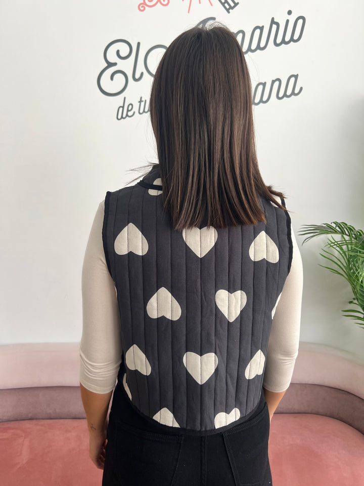 Chaleco Corazones negro