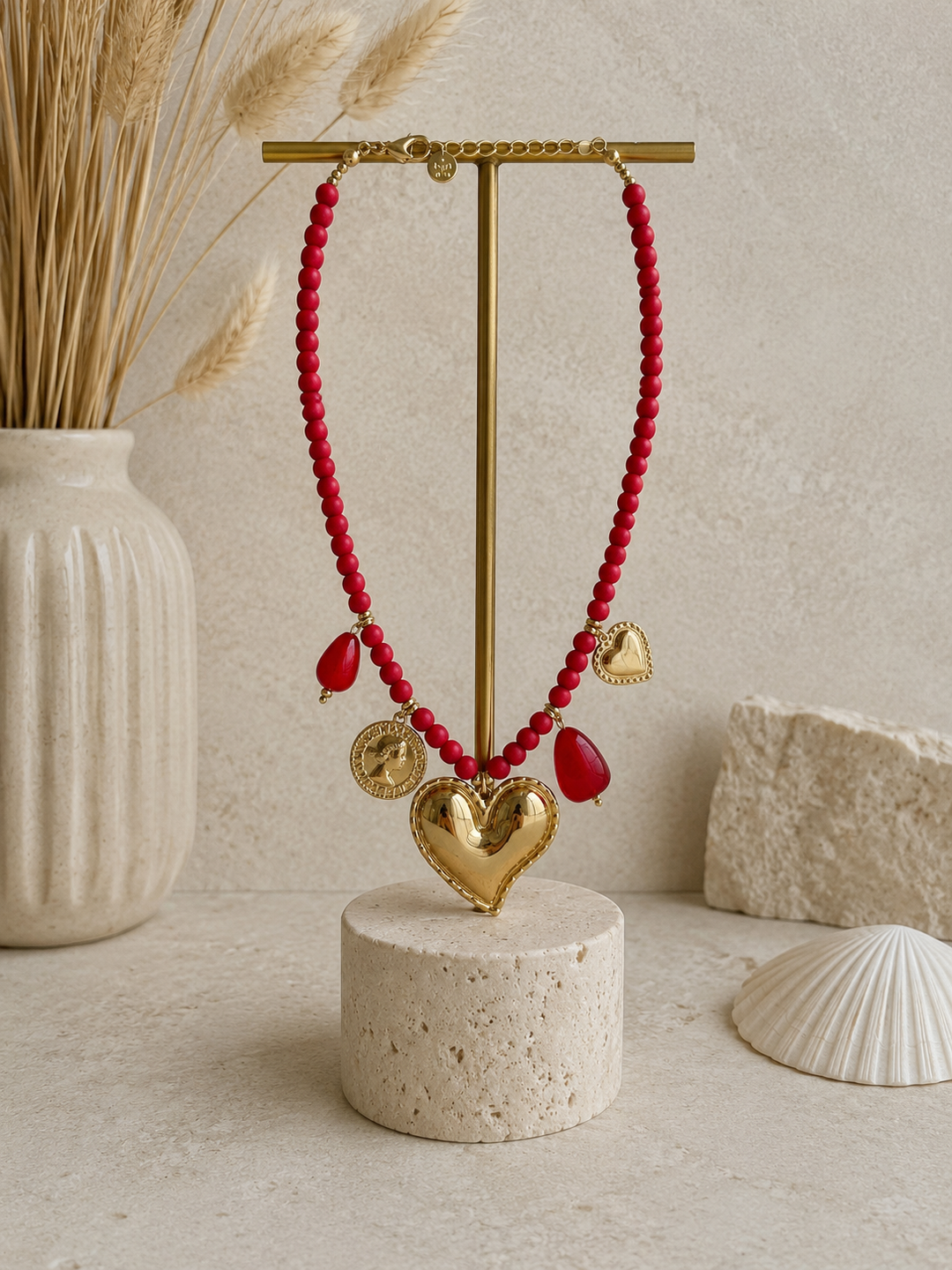 Collar Aurora rojo (acero)