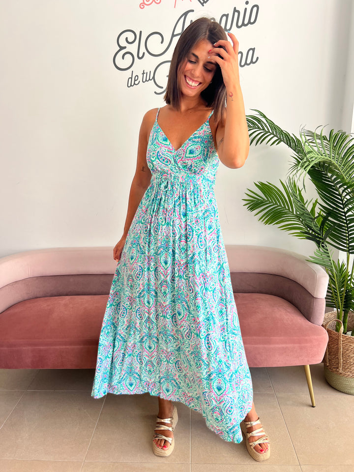 Vestido Lorena aguamarina