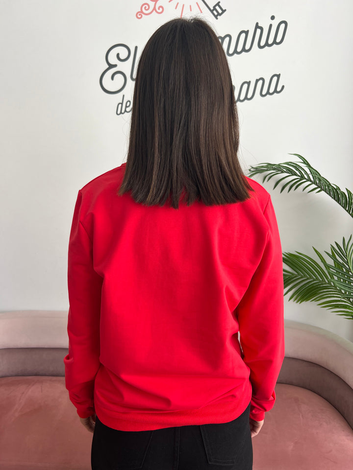 Sudadera Love Print rojo