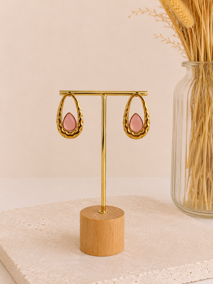 Pendientes Zafira rosa (acero)