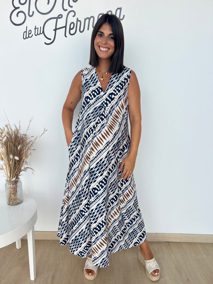 Vestido Noemí azul marino