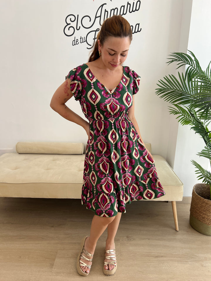 Vestido Nerea verde oscuro