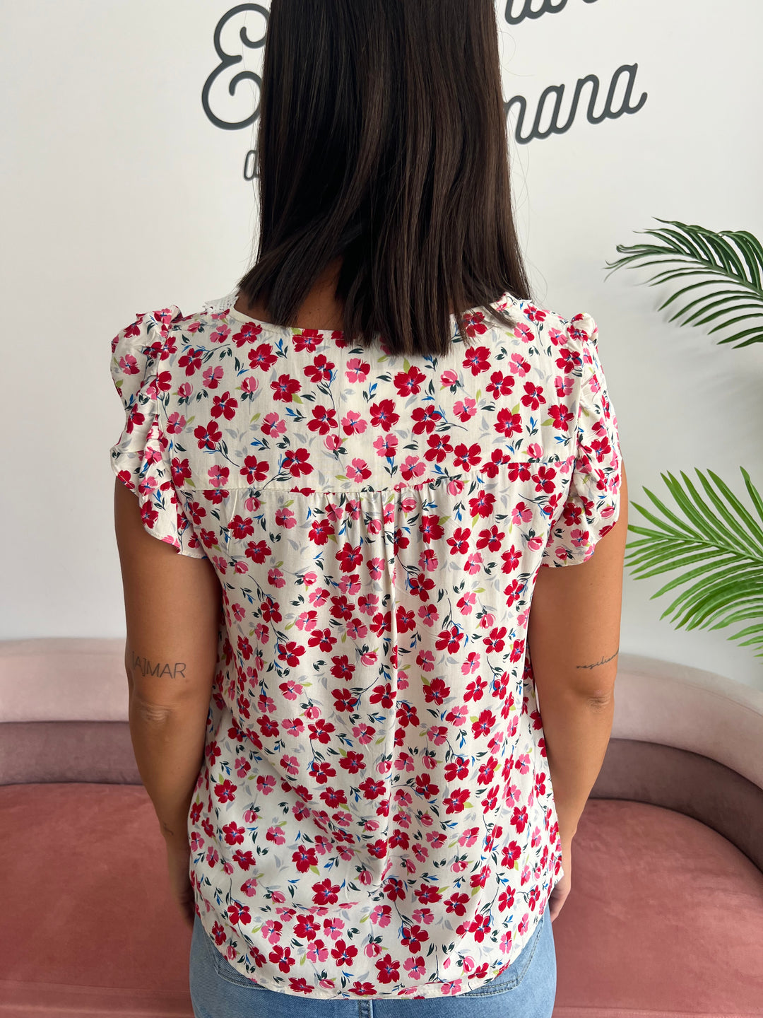 Blusa Flores rosa