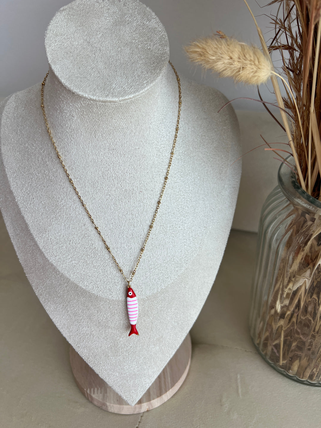Collar Pescadito rojo (acero)