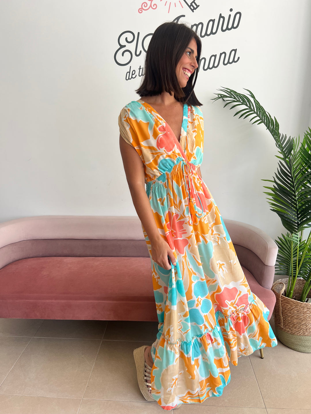 Vestido Calpe mostaza