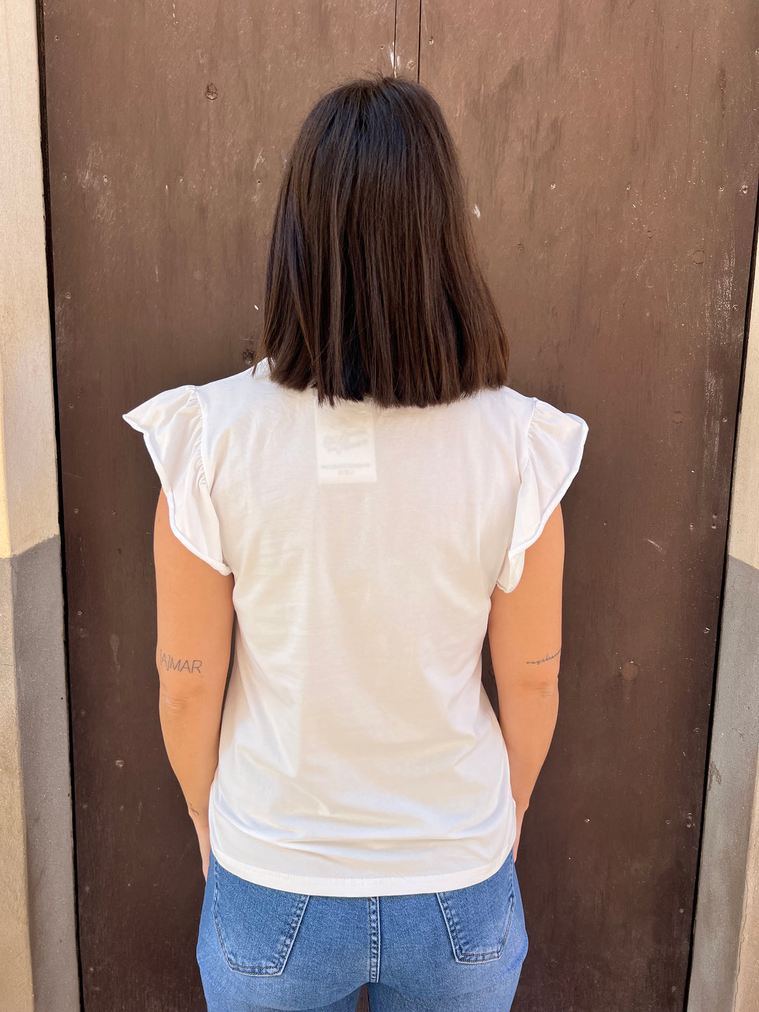 Camiseta Volante blanco