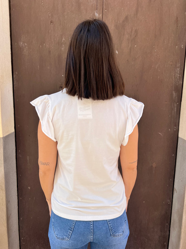 Camiseta Volante blanco