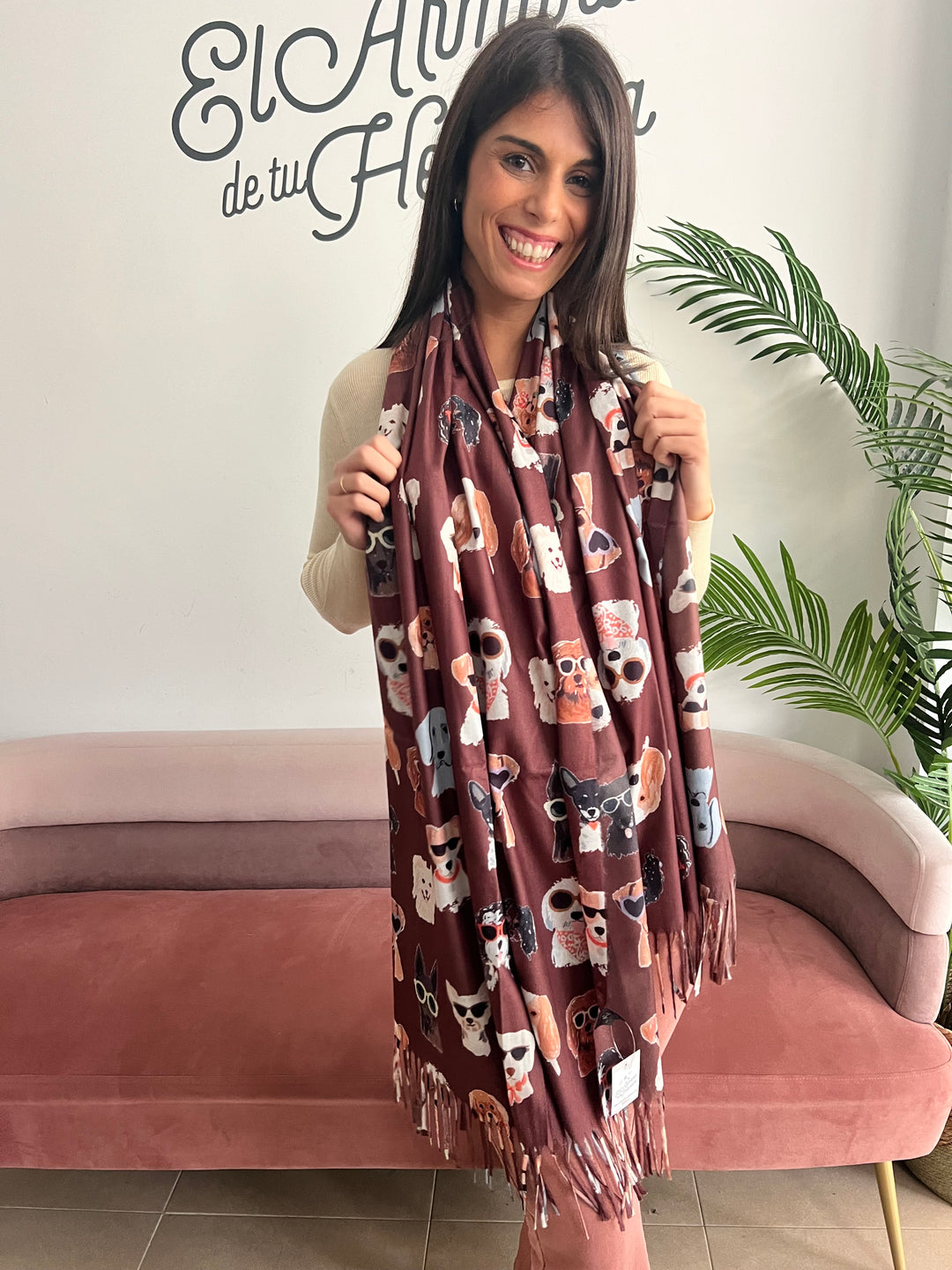 Bufanda Dogs marrón