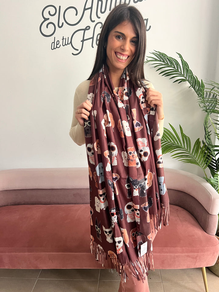 Bufanda Dogs marrón