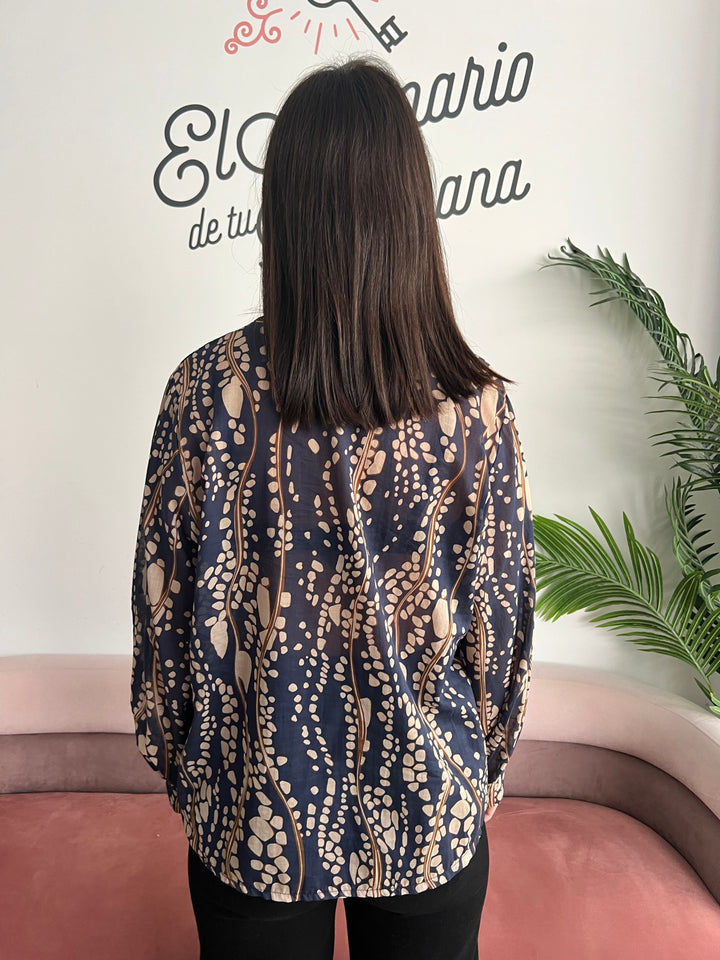 Camisa Carina azul marino