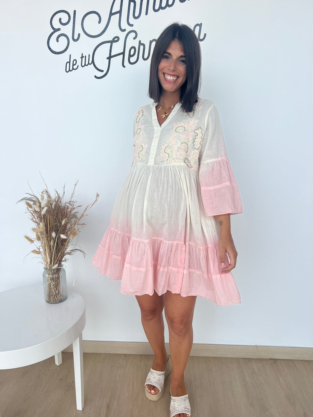 Vestido Miriam rosa