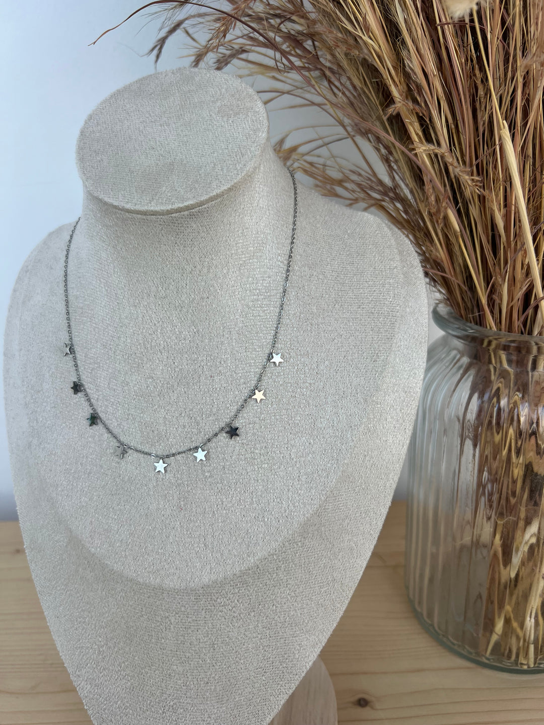 Collar Estrellitas plata (acero)