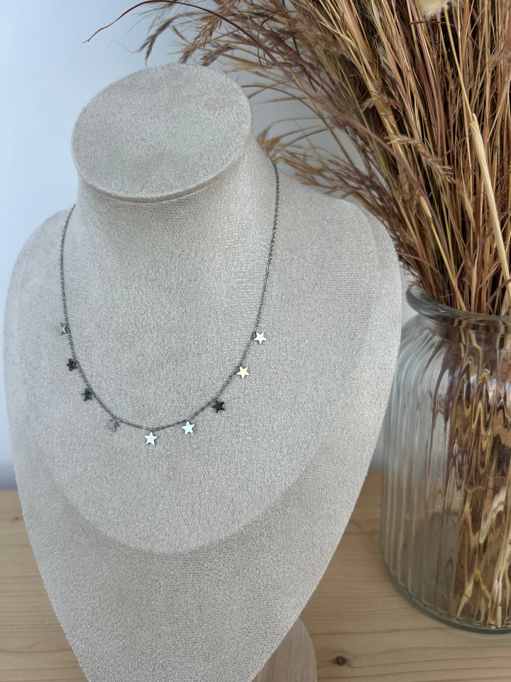 Collar Estrellitas plata (acero)