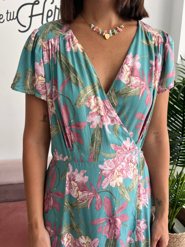 Vestido Gabriela turquesa