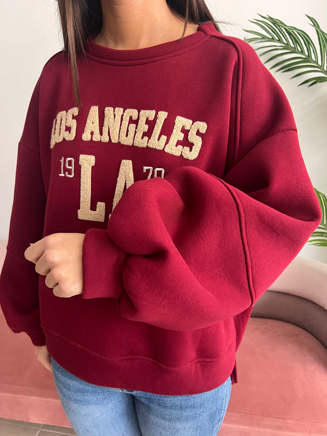 Sudadera Los Ángeles burdeos