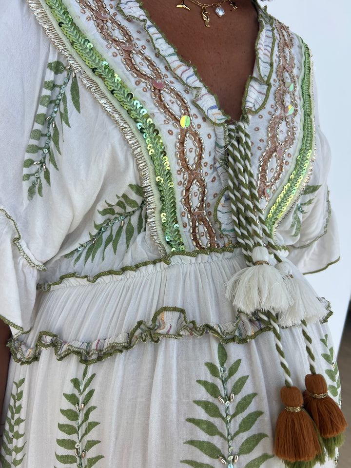 Vestido Mahira militar y marrón