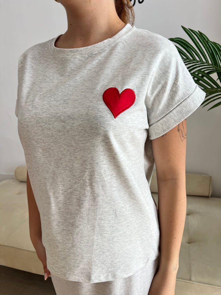 Conjunto Corazón gris