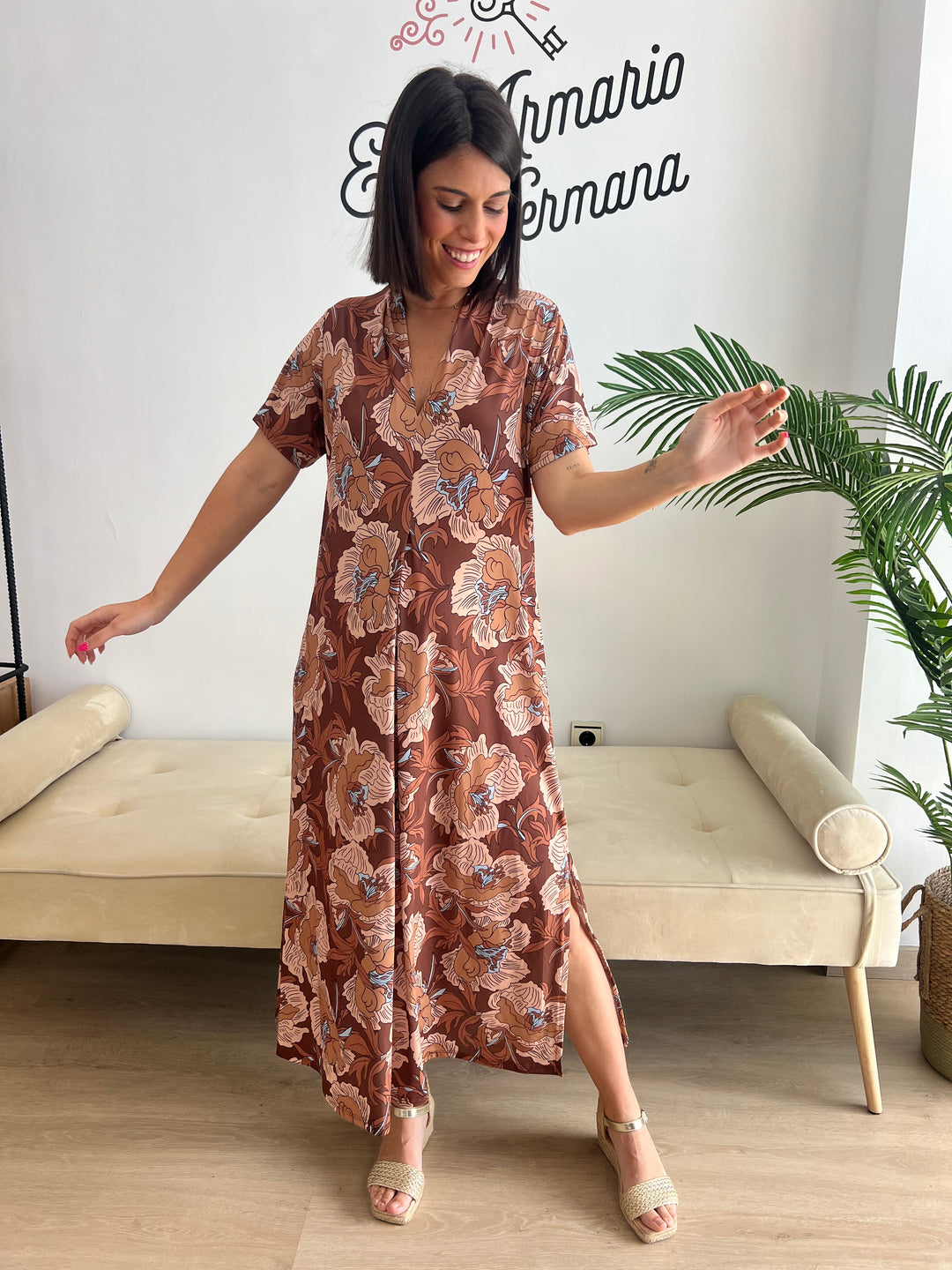 Vestido Corina marrón