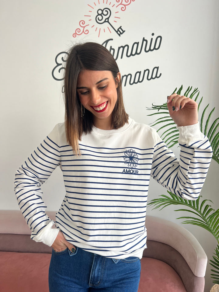 Sudadera Rayas azul
