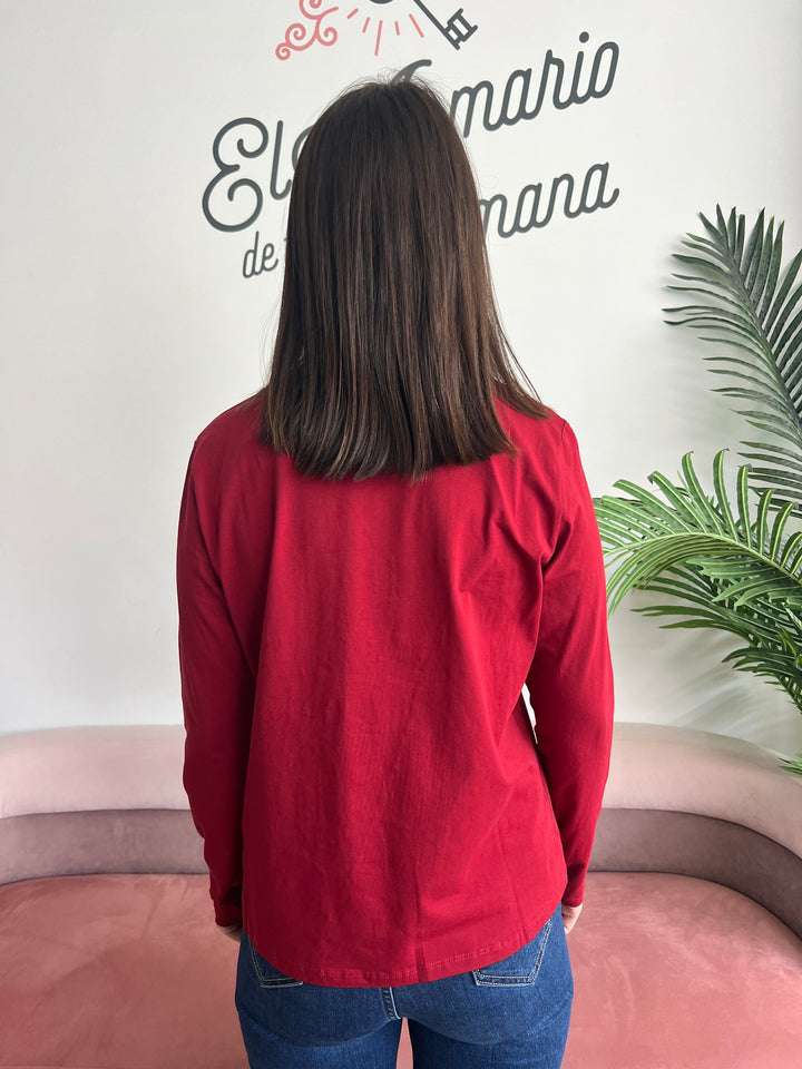 Camiseta Morgan burdeos