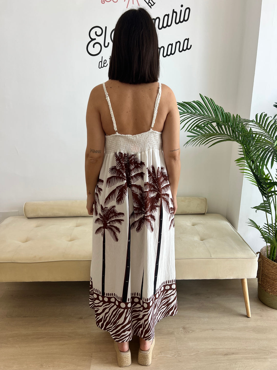 Vestido Palmeras marrón