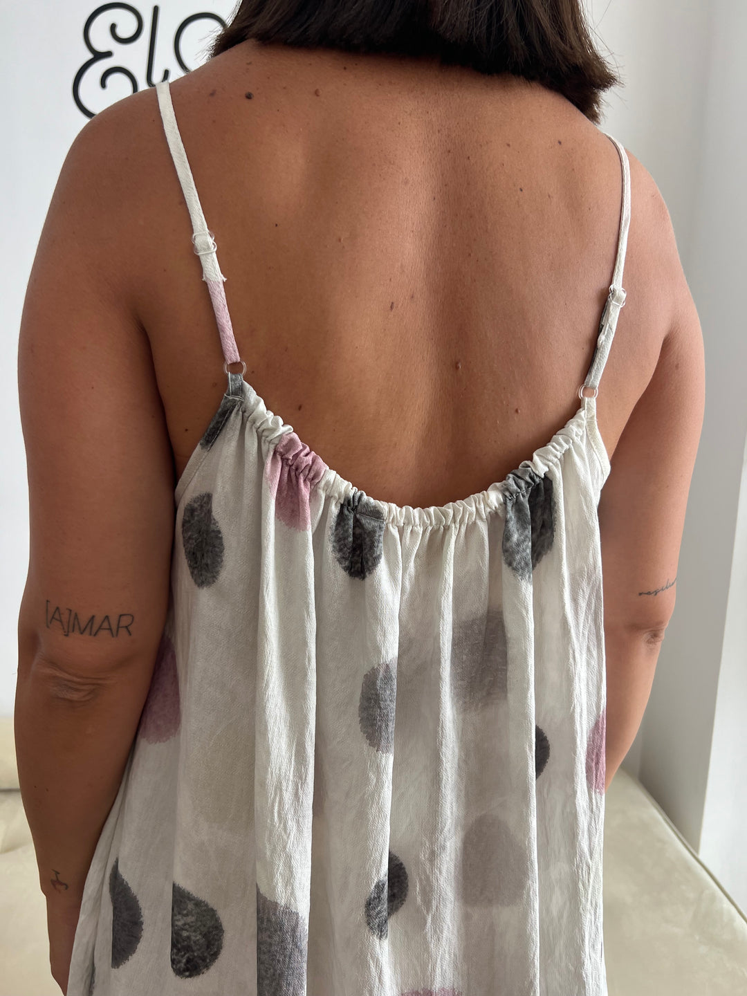 Vestido Damaris lunares rosa