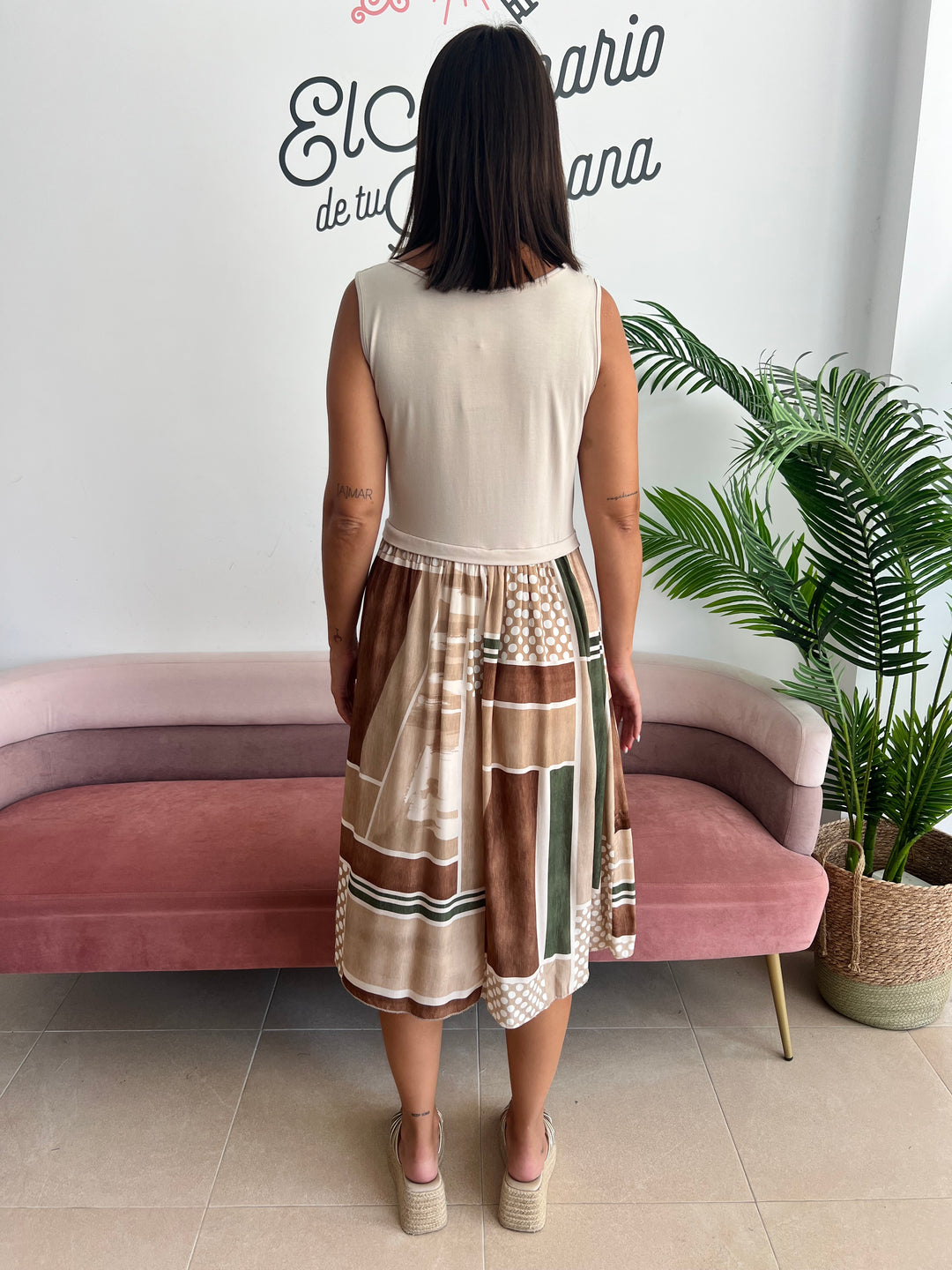 Vestido Inés beige