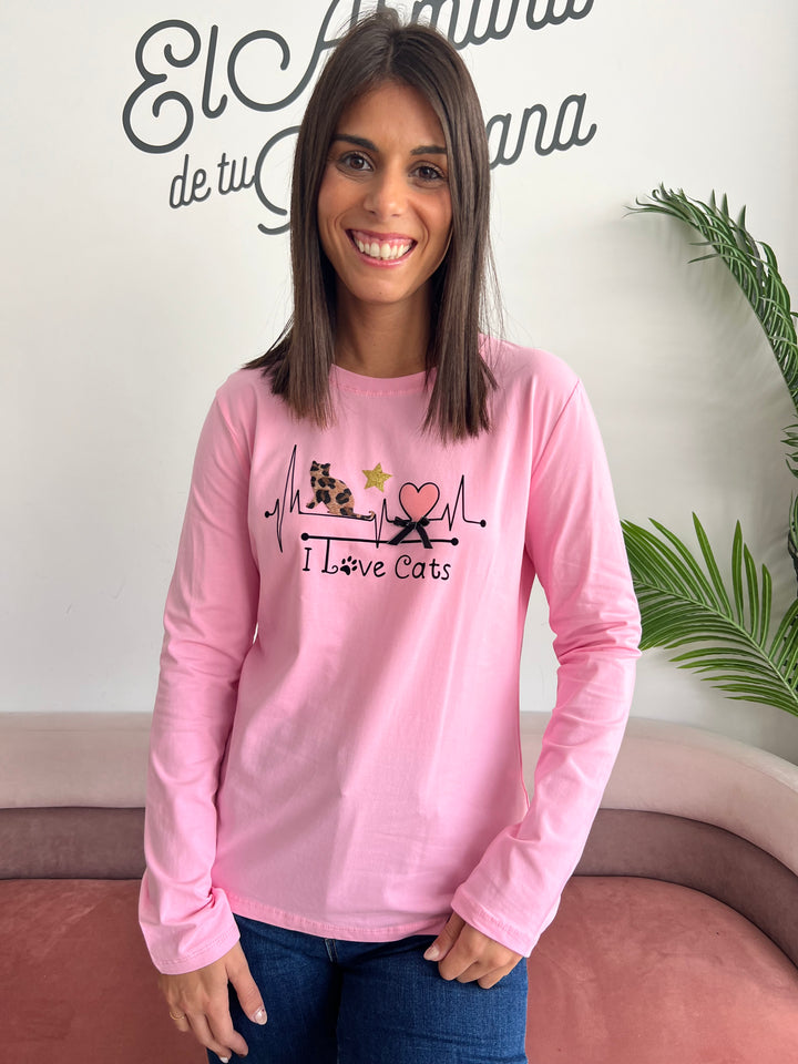 Camiseta Love rosa