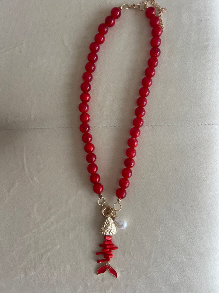 Collar Bone rojo (no acero)