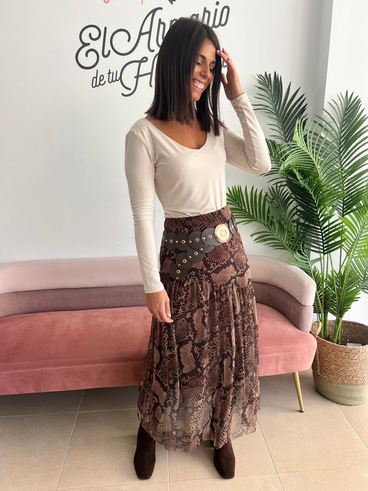 Falda Snake marrón