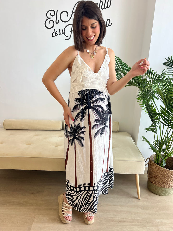 Vestido Palmeras negro