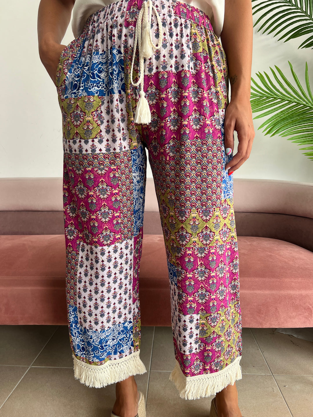 Pantalón Camila buganvilla