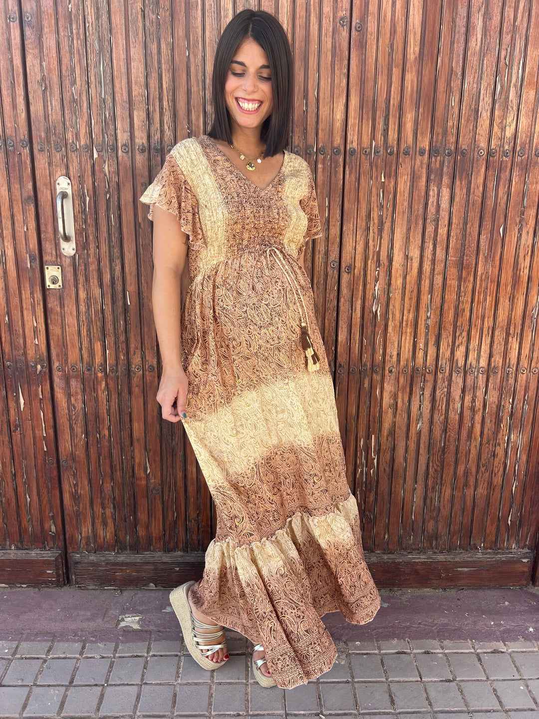 Vestido Mikonos marrón