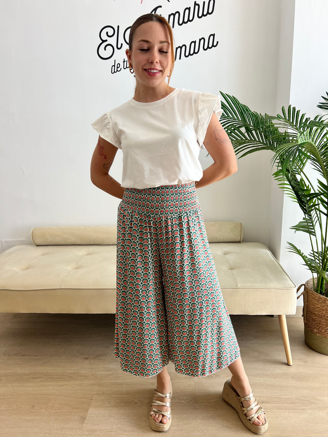 Pantalon Sheila Rosa y verde