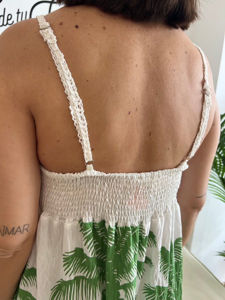 Vestido Palmeras verde