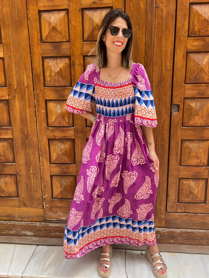Vestido Megan buganvilla