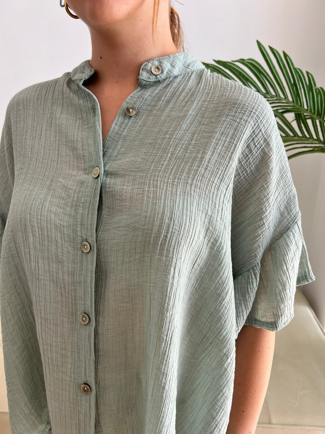 Camisa Sara aguamarina