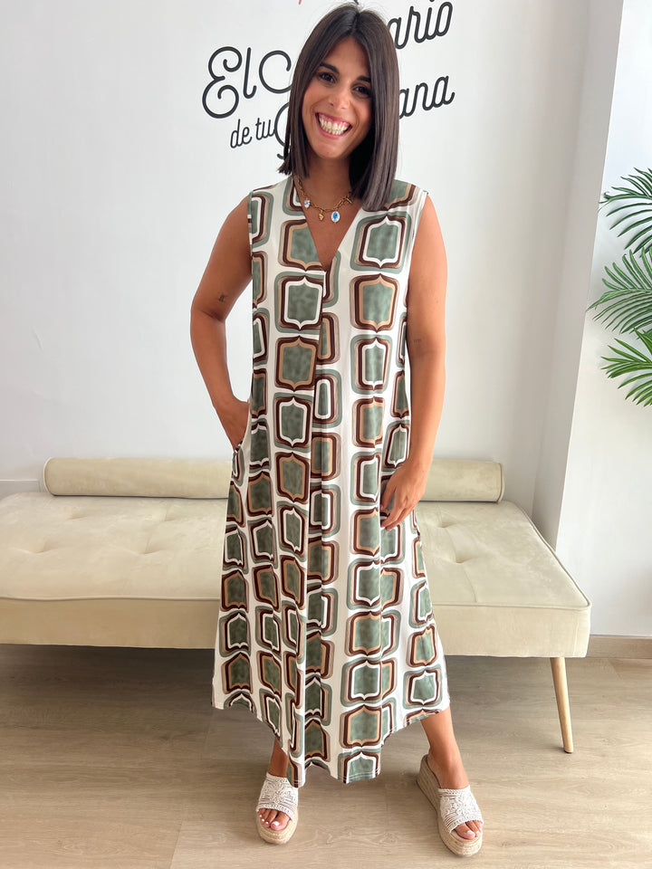 Vestido Carlota verde oscuro