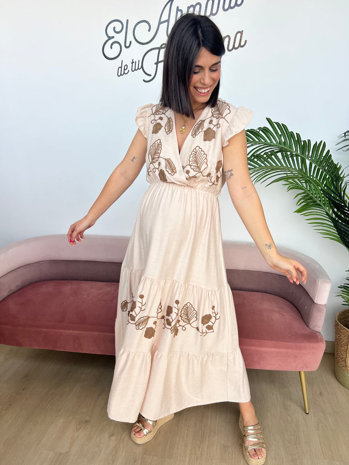 Vestido Estela beige
