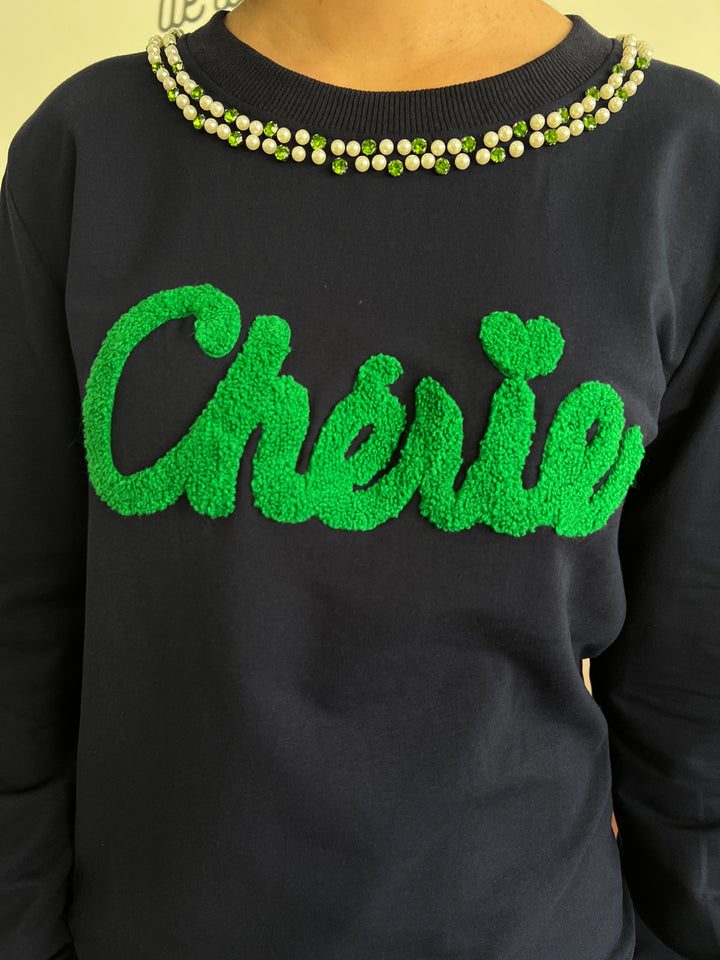 Sudadera Cherie azul marino