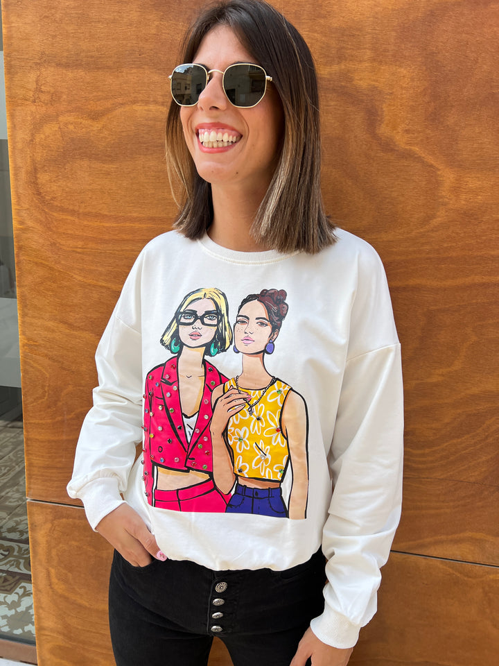 Sudadera Girl blanco