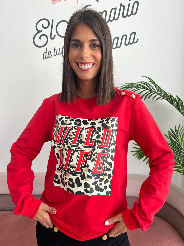 Sudadera Wild Life rojo