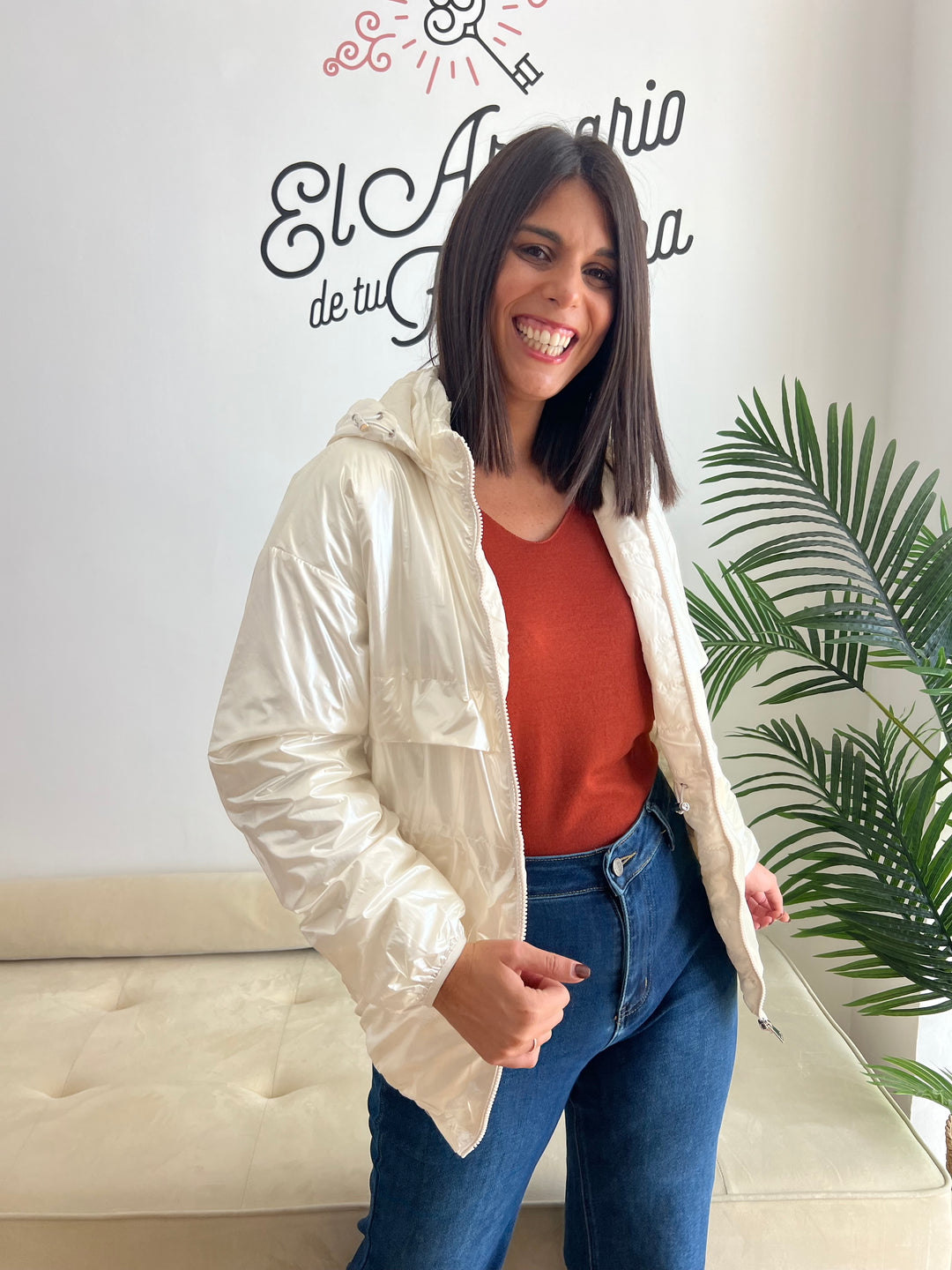 Abrigo Lucía perla