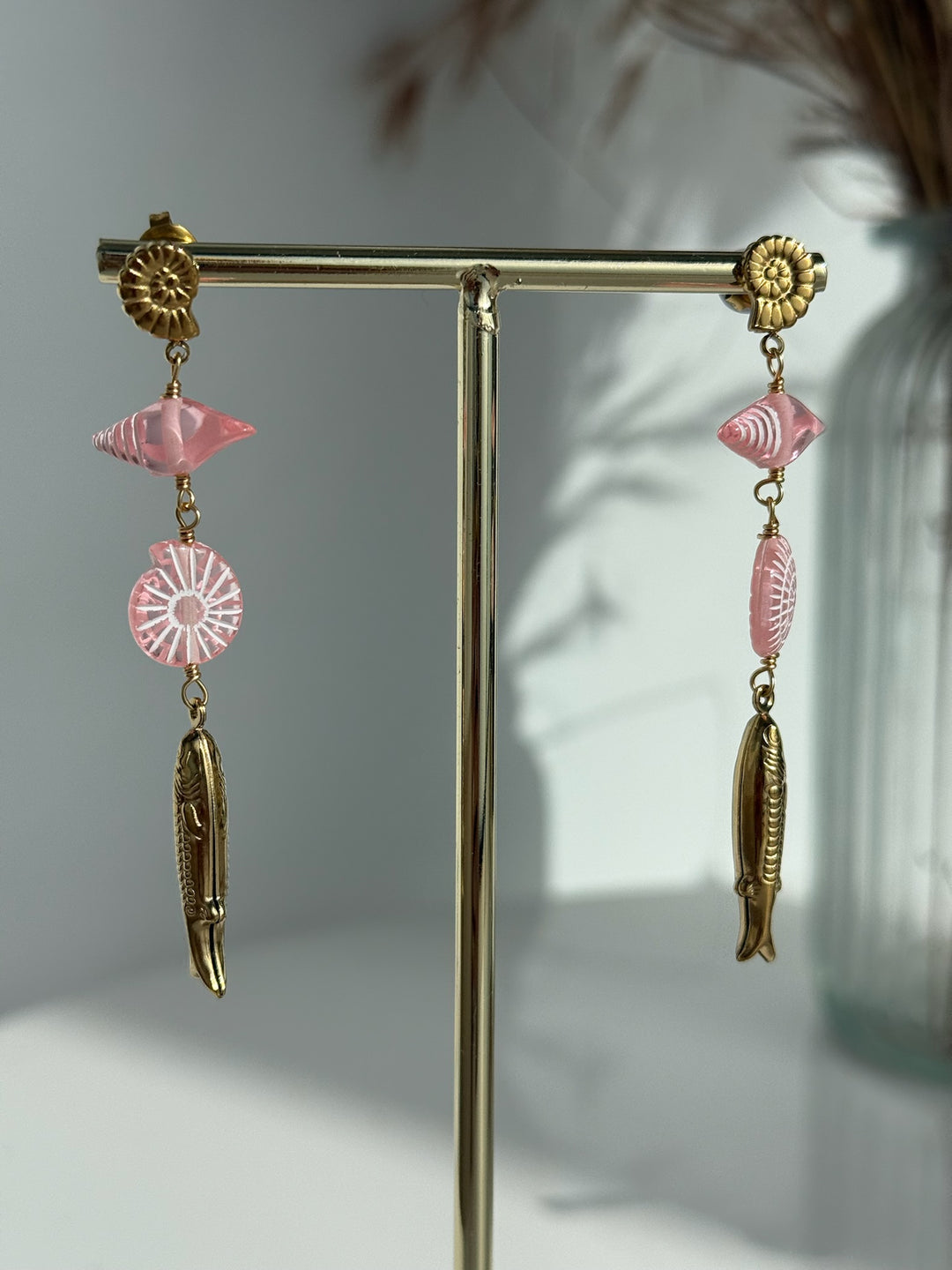Pendientes Aura Rosa (acero)