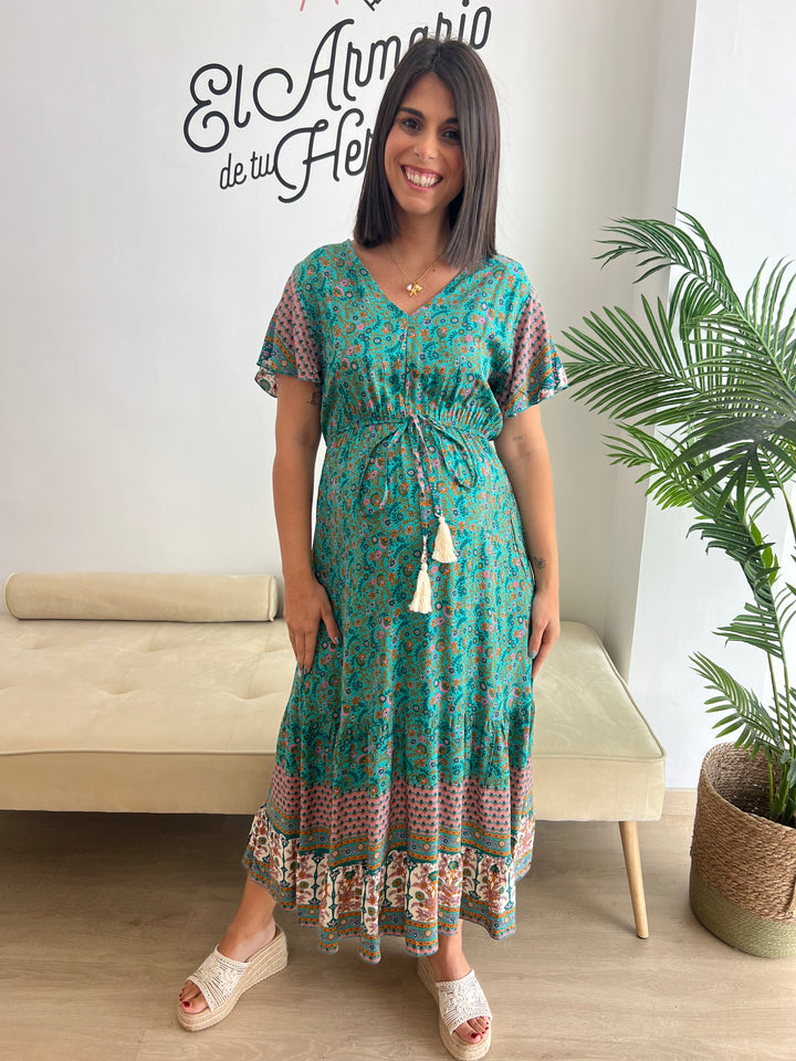 Vestido Lucrecia turquesa
