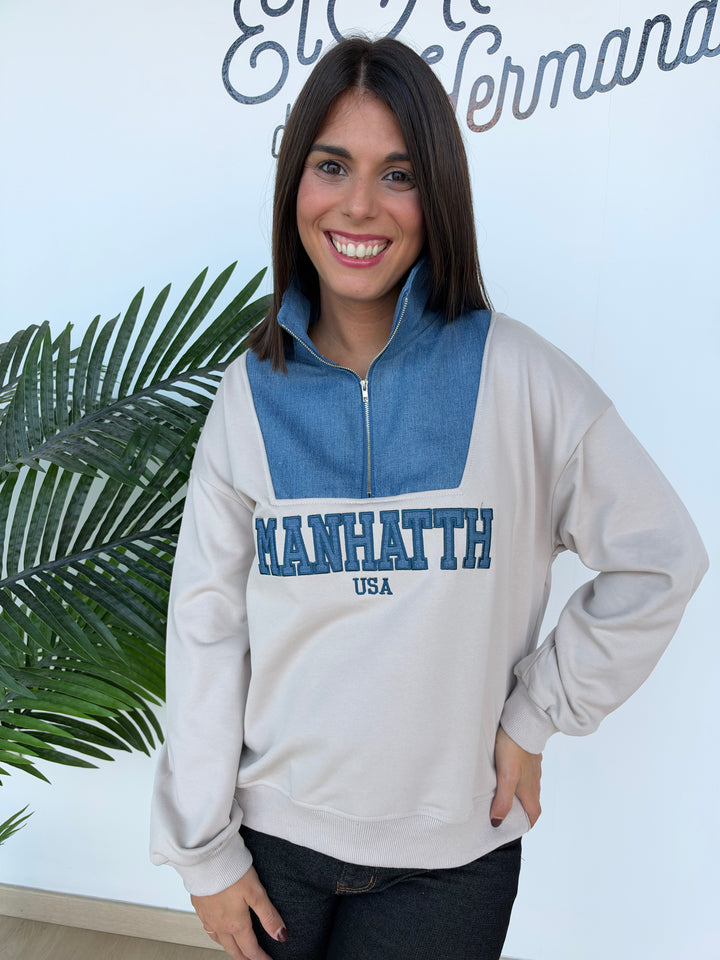 Sudadera Manhattah beige