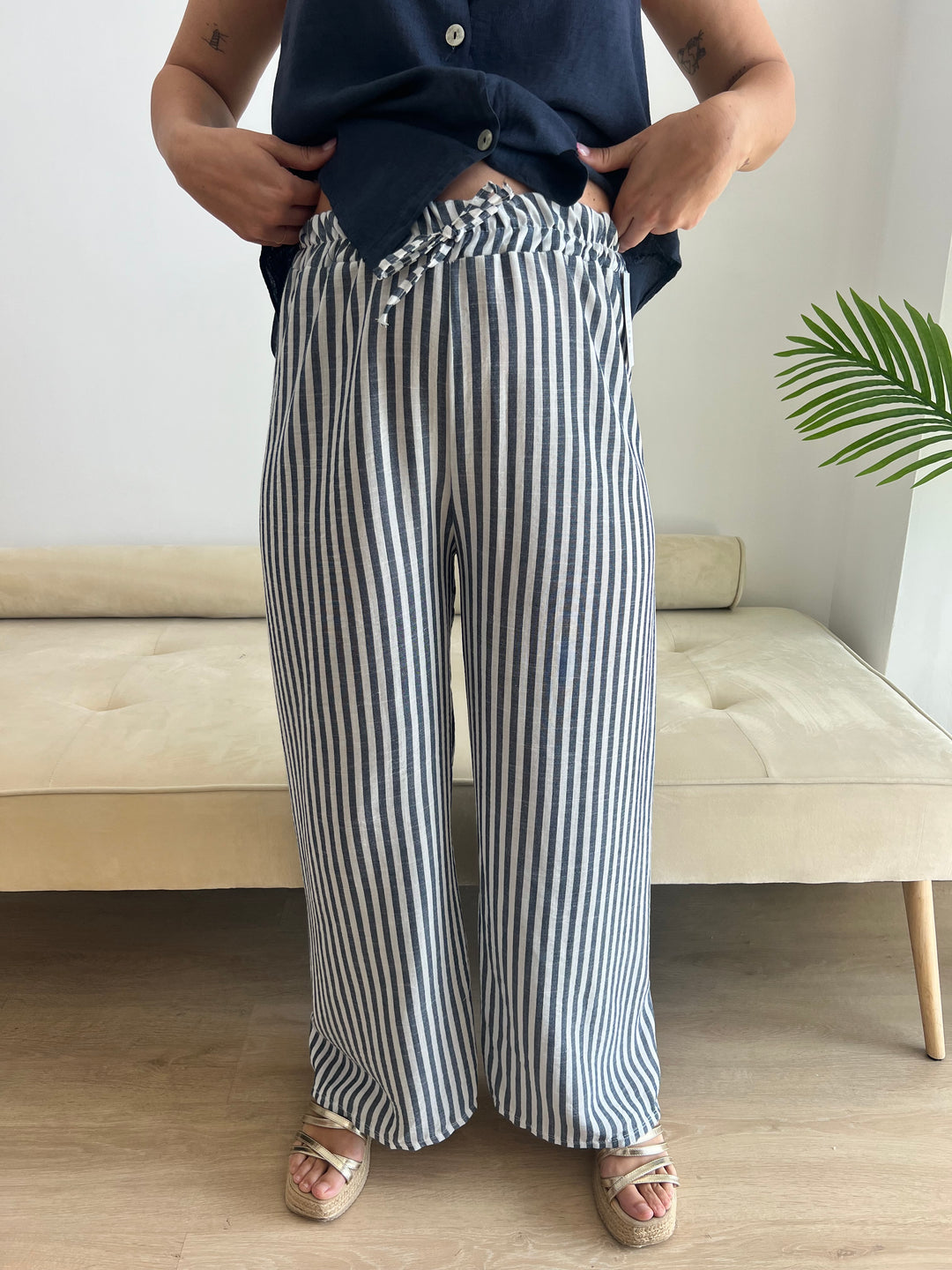 Pantalón Rayas azul marino