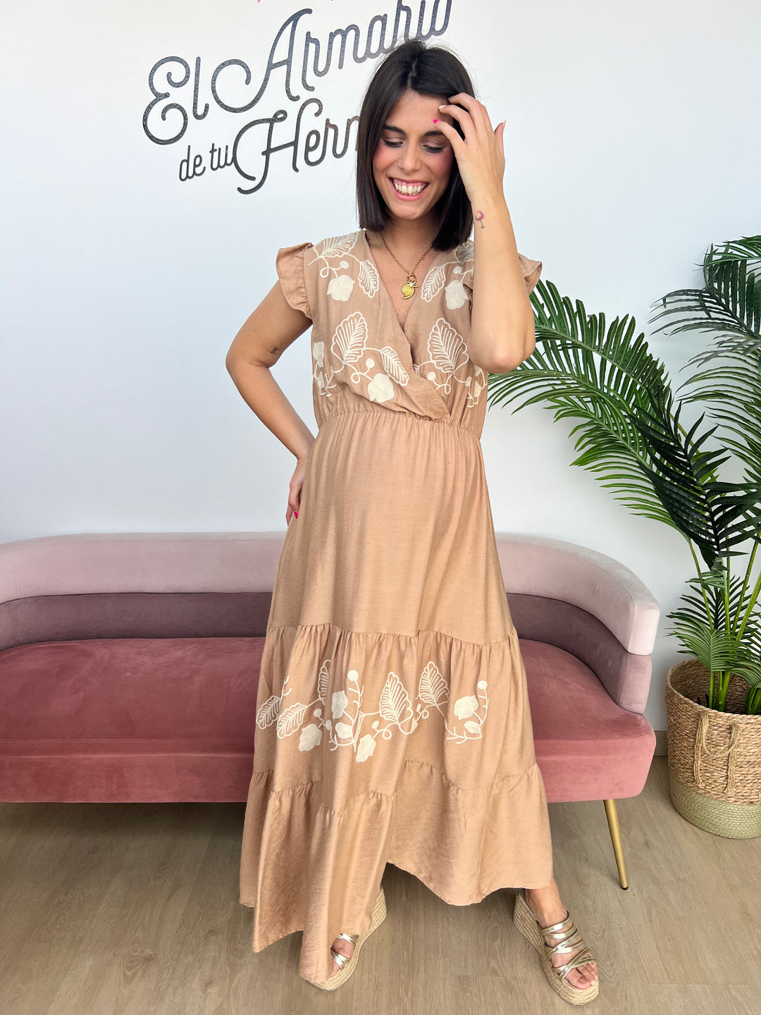 Vestido Estela camel